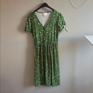 French Grey Green Flutter Sleeve Midi Sundress